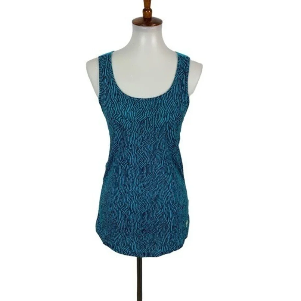 Nike‎ Blue Zebra Print Racerback Tank Top Small Activewear Athletic Y2K Vibes